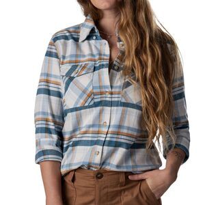 NEW Duck Camp Shirt Clear Skies Women Size XL Trailhead Twill Button Down Plaid